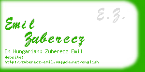 emil zuberecz business card